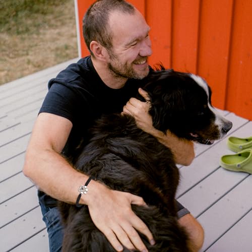 ZqlDDayUP Benutzerdefinierte Bild Armband - Personalisiertes Foto Mit Hund Pfote Projektion im Inneren - Paw Charm Memory Geschenk für Tierliebhaber