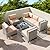 TIMSATIO 7-Piece Outdoor Patio Furniture Set, All-Weather Rattan Sectional Sofa with Thick Cushions, Modular Conversation Set for Poolside Deck Backyard Porch, Coffee Table (Gray Rattan-Beige Cover)