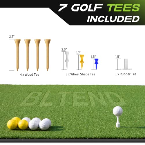 Bltend Golf Mat, 5X3 Feet Artificial Turf Golf Hitting Mats Practice With 9 Golf Balls, 7 Golf Tees, Rubber Tee, Golf Hitting Training Aids For Backyard Driving Chipping Indoor Outdoor Training #TOP4