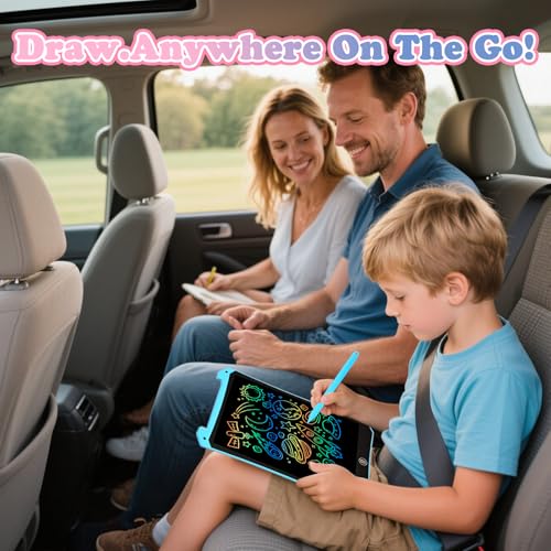 Image of Kids Toys 10 Inch LCD Writing Tablet for Kids, Drawing Pads 2 Pack | Kids Travel Essentials, No Mess Coloring, Sensory Educational Learning Toys, Age 3-5 Boys Girls Gifts