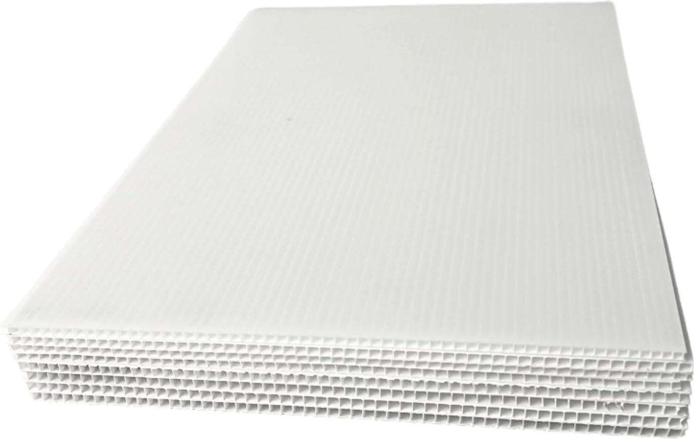 PP Corrugated Sheet, White, 25 x 25 CM, 5MM Durable Plastic, Waterproof, Easy to Cut, for Packaging, Display and Craft Work, Pack of 12-picture-10