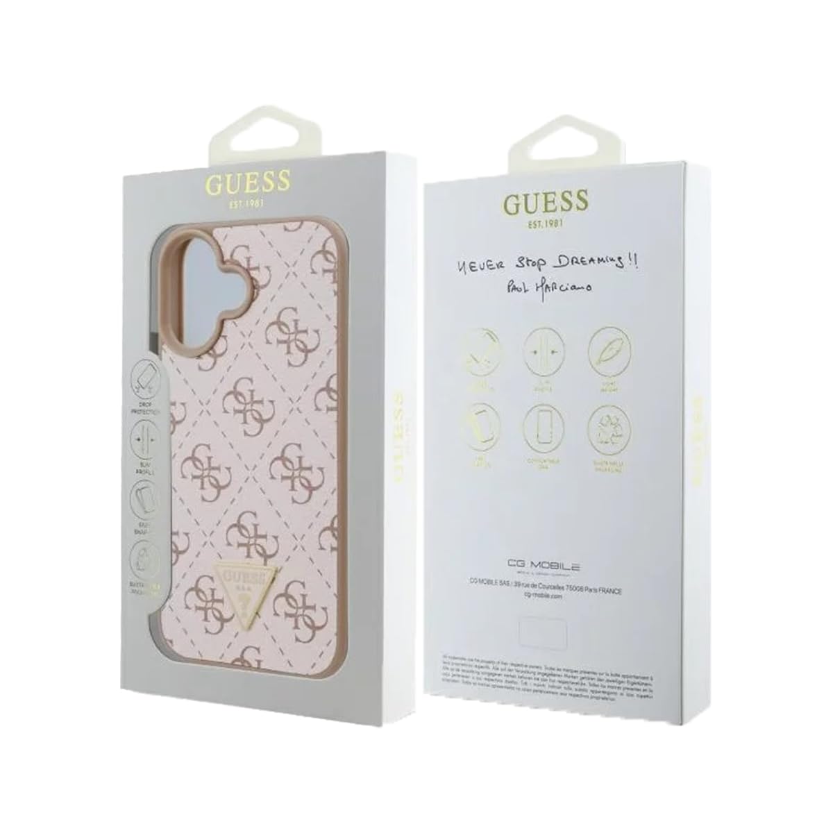 Guess Étui en Cuir PU pour iPhone 16 Plus