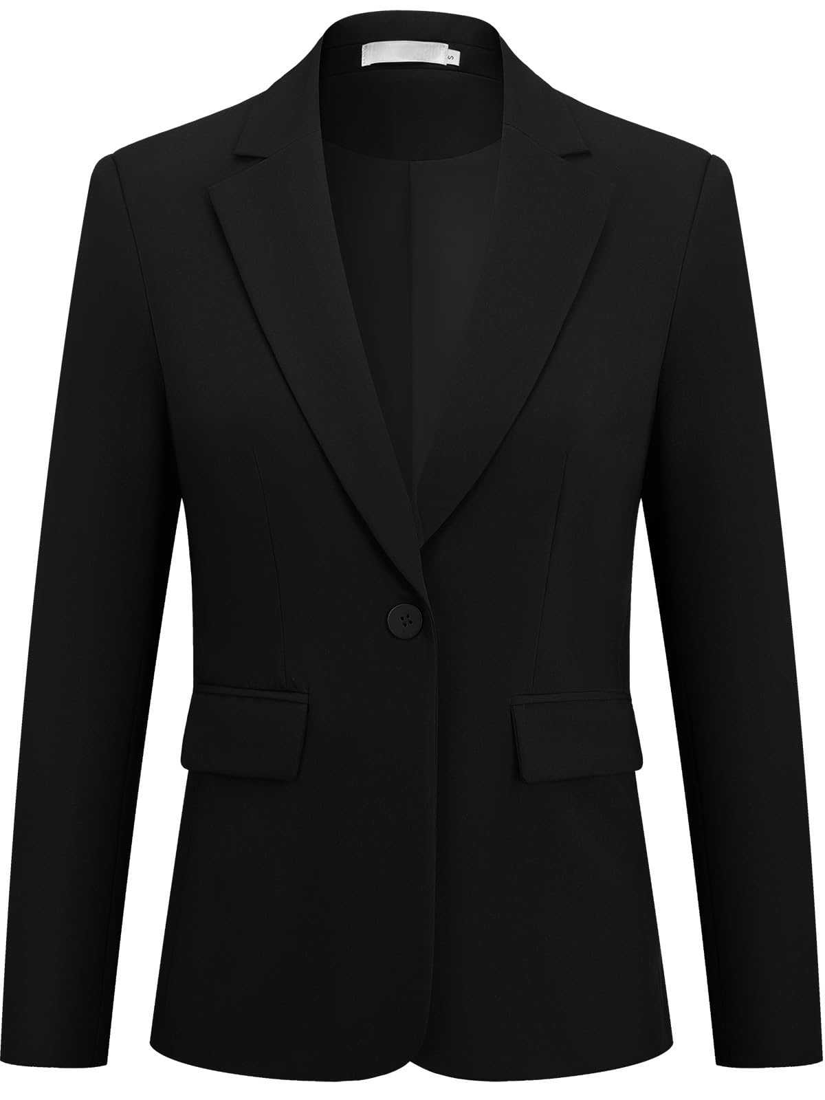 Blazer Femme élégant Business Casual Manches Longues Un Bouton Revers à Rabat Veste de Costume pour Bureau