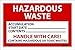 NMC HW20ALV Hazardous Waste Accumulation Start Date_ Contents_ Handle with Care! Contains Hazardous OR Toxic WASTES Label ? PS Vinyl Hazardous Waste Label
