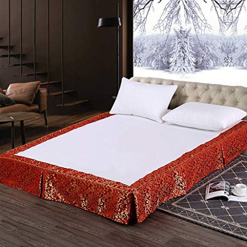 QUNCUNG Hotel Falda de Cama, Funda Protectora Volantes elástica Falda de Cama Colcha Cubre Canapé Faldón de Volantes con Banda Cubre unda de...