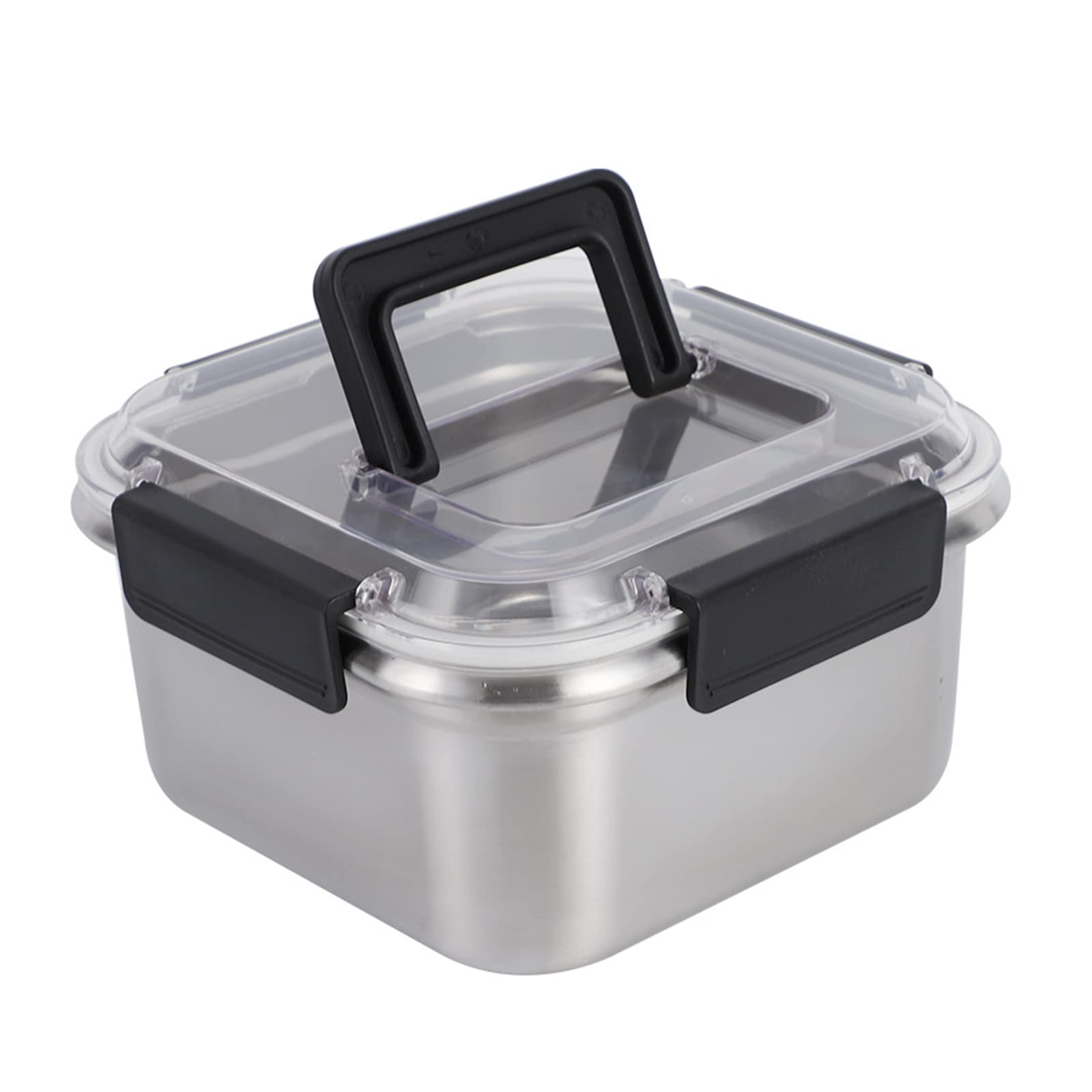 Fiambrera, Caja Bento, Contenedor de almacenamiento de alimentos, Fiambrera térmica de acero inoxidable, Caja de comida caliente con cubierta transparente con asa de transporte de gran capacidad for a