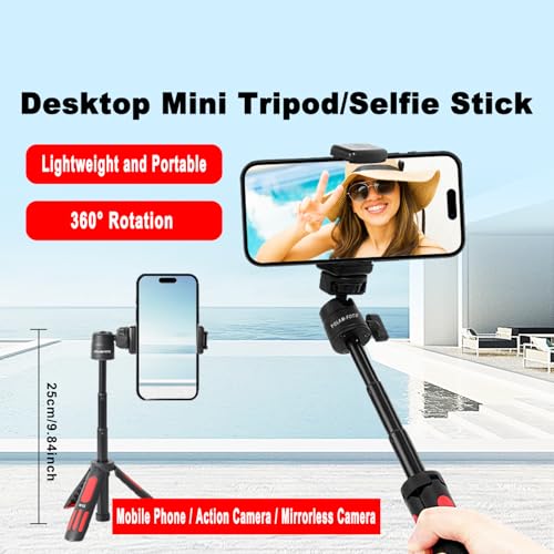 Image of POLAM-FOTO Mini Tripod for Camera & Phone with 360 Ball Head | Compact Metal Tripod, Adjustable Height, Stable Shooting, Fits Smartphones & Cameras, Easy to Carry