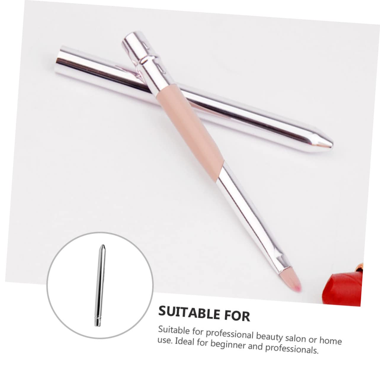 BIUDECO 2pcs Mini Lip Brush Set Lipstick Applicator Foundation Brush Eyeshadow Travel Size Makeup Tool