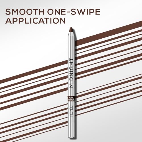 Image of RENEE Midnight Kohl Pencil- Brown | Waterproof, Smudge-proof Kajal With Sharpener | Matte Finish, Long-lasting Upto 24 Hours | One-swipe Application With Vitamin E | 1.5 g