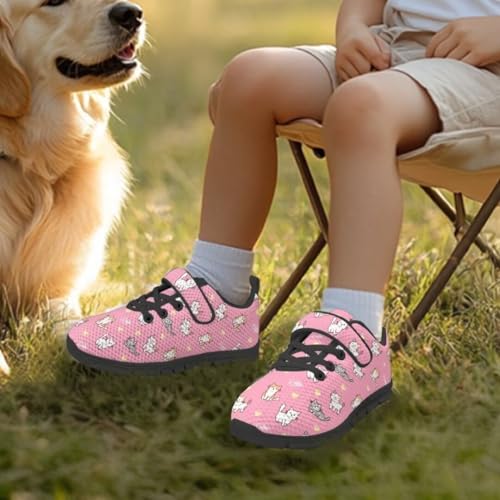 Girls Boys Hook & Loop Closure Sneakers Unisex Child Kids Anti-Slip Lightweight Shoes3