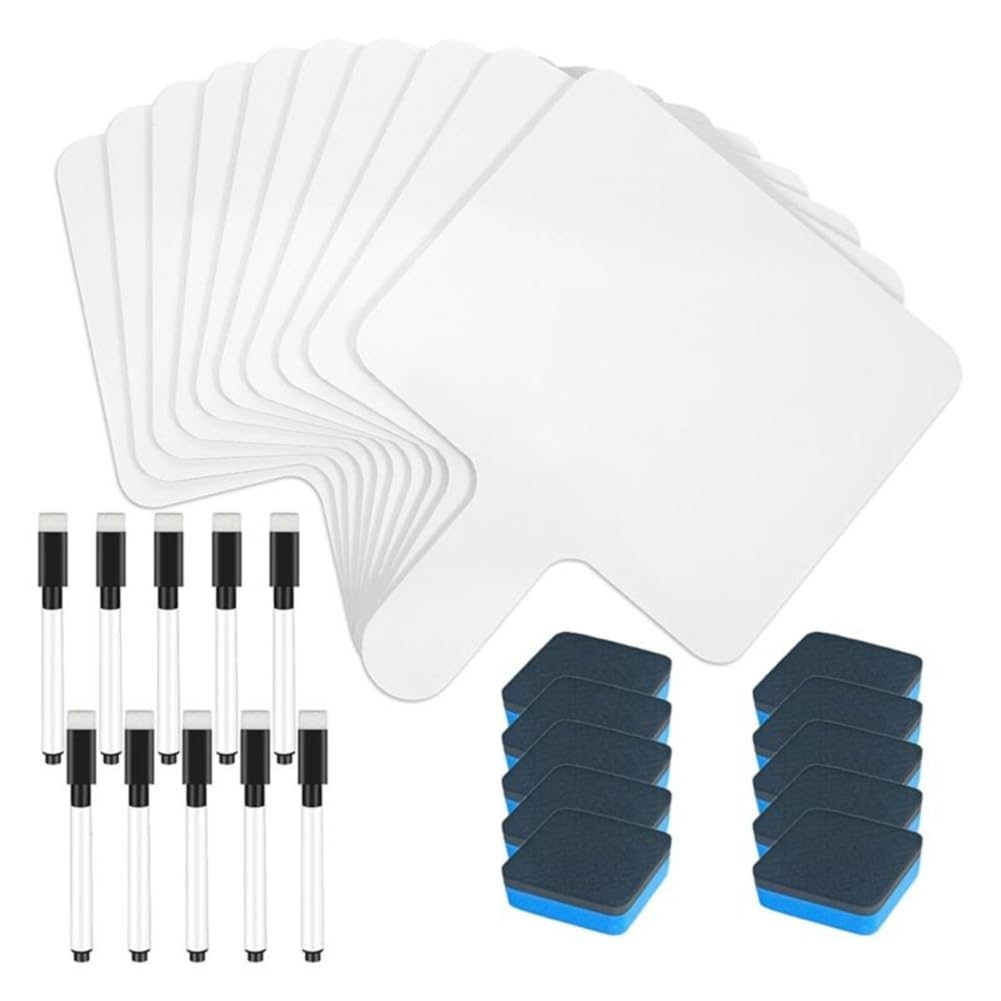 Whiteboards 25x20 cm – 10 Stück, 3 mm Dicke, stabiler