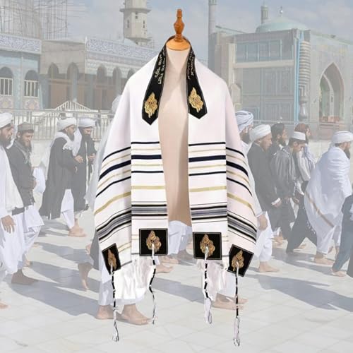 image for Vdaxvme Oversized Jews Prayers Shawl For Religious Ceremonies And Cult