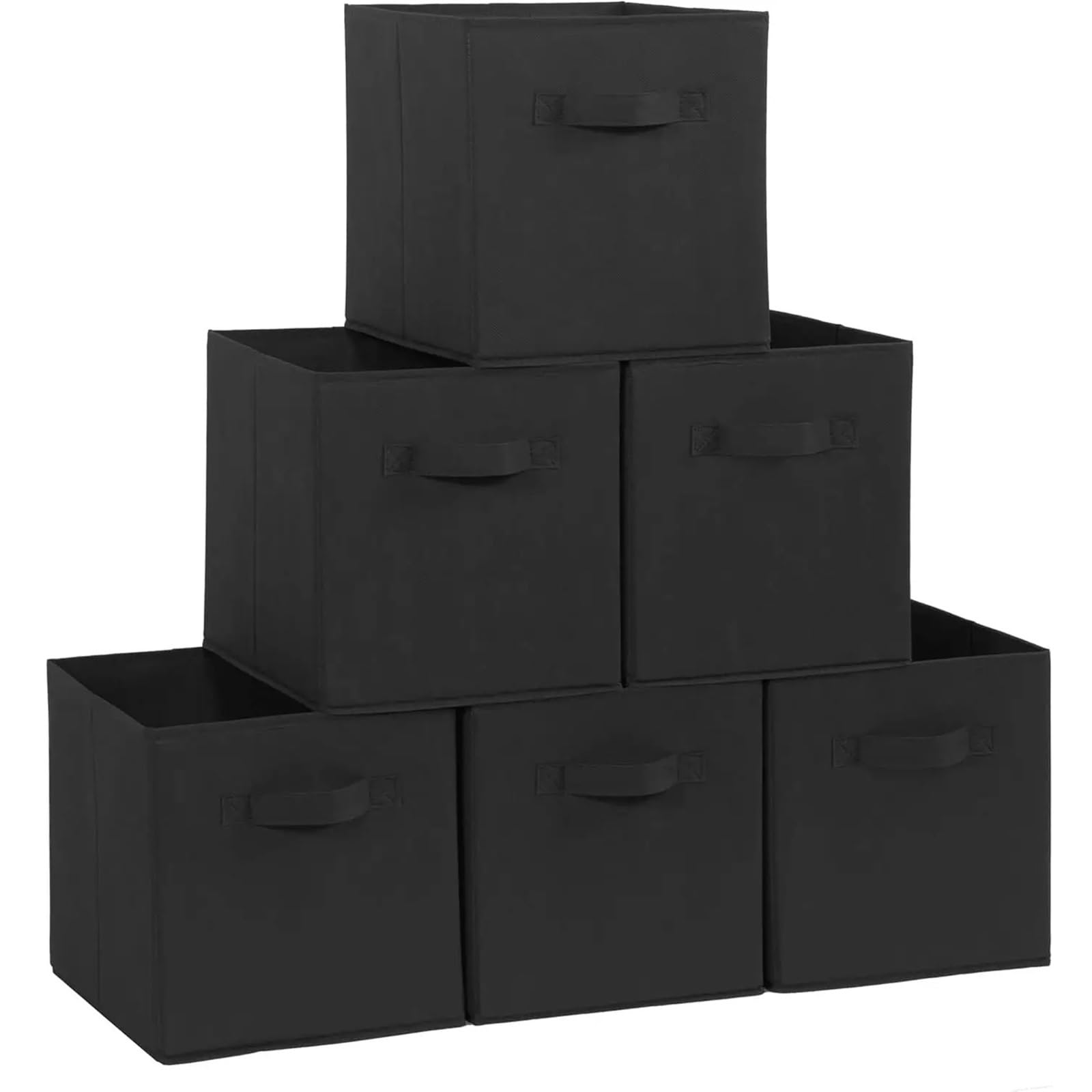ZHSOAO 6PCS 11-Inch Storage Cubes, Fabric Collapsible Bins With Handles, Foldable For Closet, Shelves for Clothing Bedding Blankets
