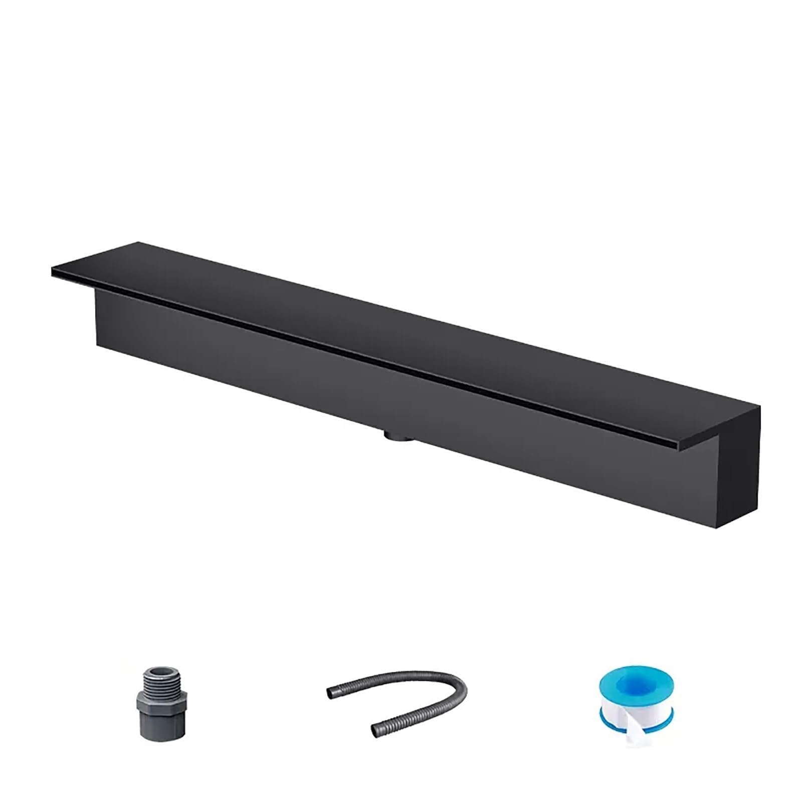 System wodospadu i strumienia ze stali nierdzewnej, zestaw fontanny 80 cm, do ogrodów zewnętrznych, elegancka funkcja wody, czarny 40 cm