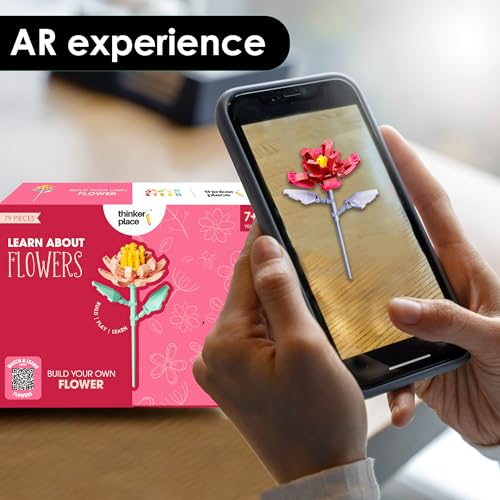 Image of STEM 12 in 1 Botanicals - Camellia Flower Building Blocks Set (74 Pcs, 12-in-1) | DIY Flower Pen Stand Kit for Kids 6+ Years (Boys & Girls) | Creative Craft & Learning Toy | Ideal Gift