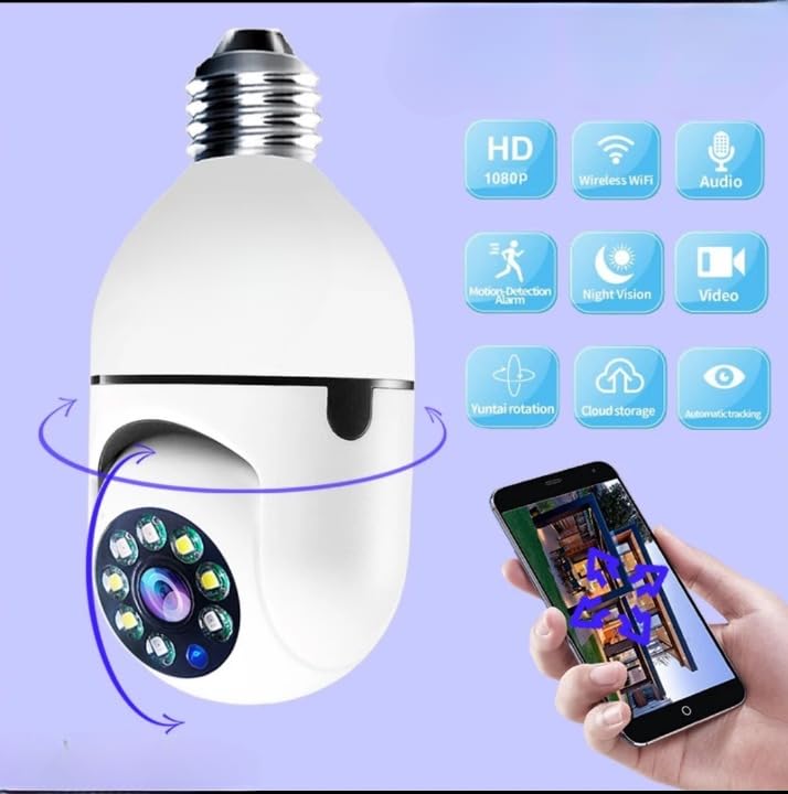 Image of Jaxter Smart Security Shape 360 Camera 1080p Wireless PTZ CCTV - Easy Install Indoor Night Light Vision,Motion Sensor Lights, 24x7 Recording,Two Way Talk, Mic (R02)