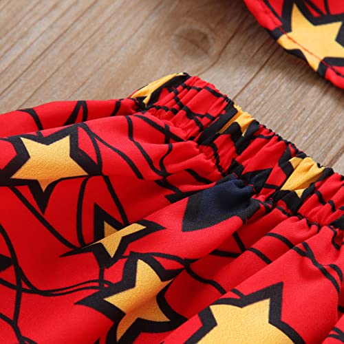 Roupas infantis estampadas Dashiki estilo colete infantil conjunto de saias Ankara Summer, Vermelho,