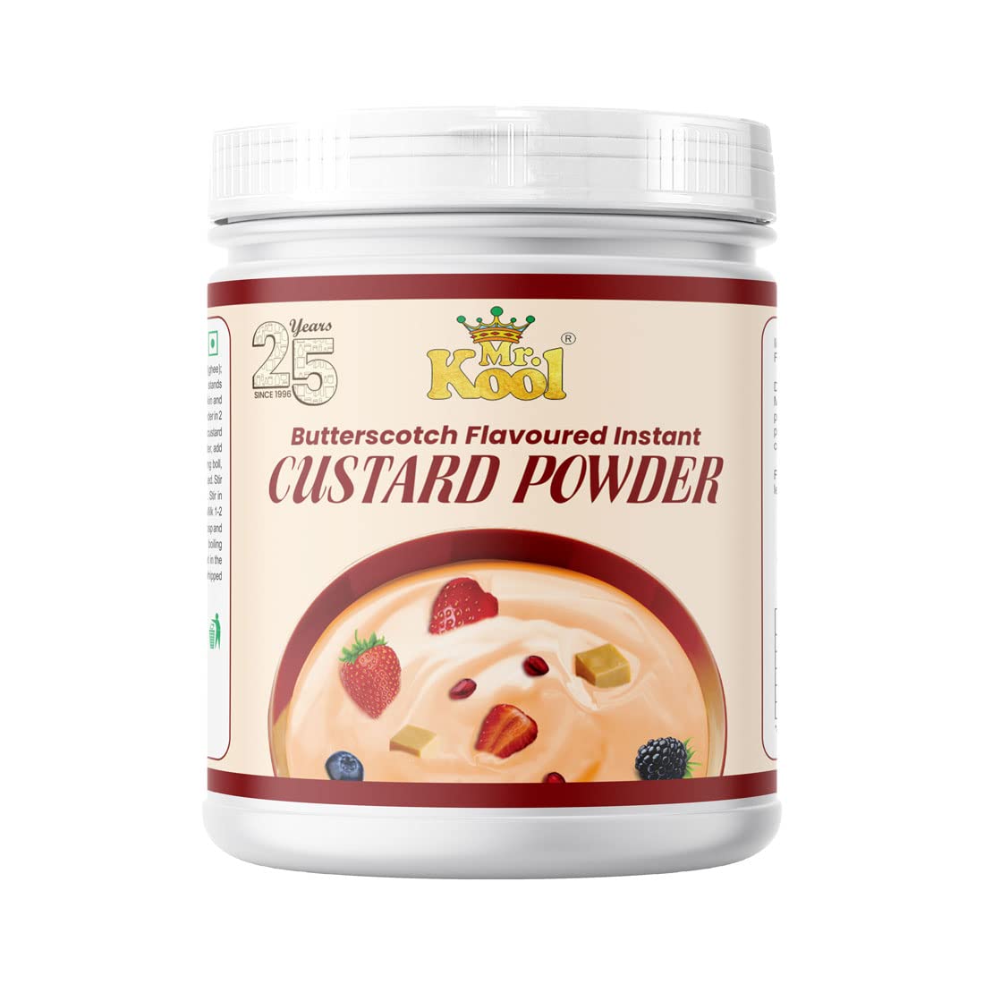 Mr. Kool Custard Powder Butterscotch Flavor 400 Gm Jar β Perfect for Making Delicious Fruit Custard, Puddings, Pancakes & More β Ideal for Sweet Desserts & Baking