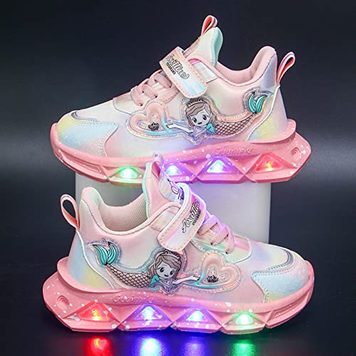 Running Shoes Toddler Boys Girls Light Up Princess Shoes Kids LED Flashing Lightweight Mesh Breathable Sneakers4