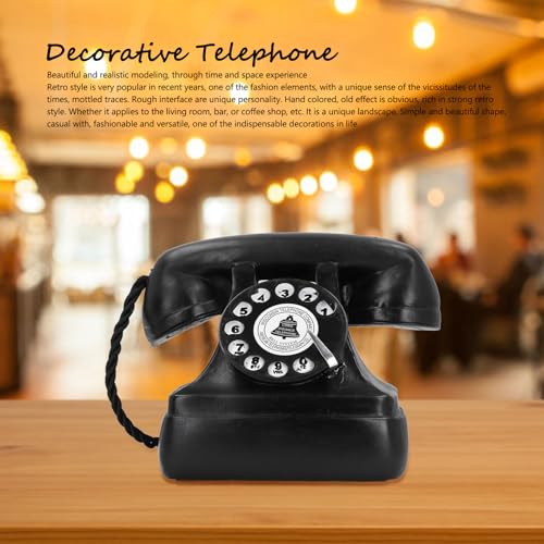 Teléfono fijo decorativo retro con disco giratorio miniatura 4