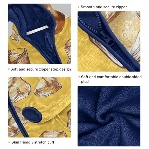 Iced Coffee with Ice Cubes Girls Fleece Jacket Girls Fall Jacket Girls Zip Up Hoodie Girls Sherpa Jacket 2-10T3