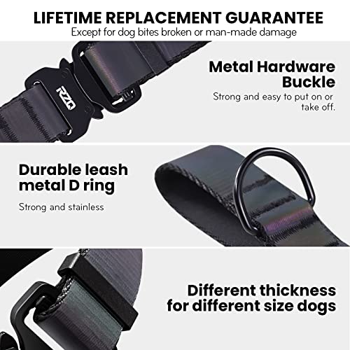 Rzq Colorful Reflective Dog Collar, Sturdy Nylon Collars For Small Medium Large Dogs,Adjustable Dog Collars With Quick-Release Metal Buckle Fashion Style (L- 1.38" Width * (18"-24" Neck), Colorfull) #TOP3