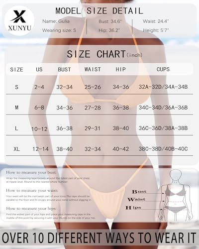 Image of XUNYU Thong Bikini Sets for Women - Brazilian Micro String Bikinis Sexy Two Piece Swimsuit Triangle Top Halter Bathing Suits