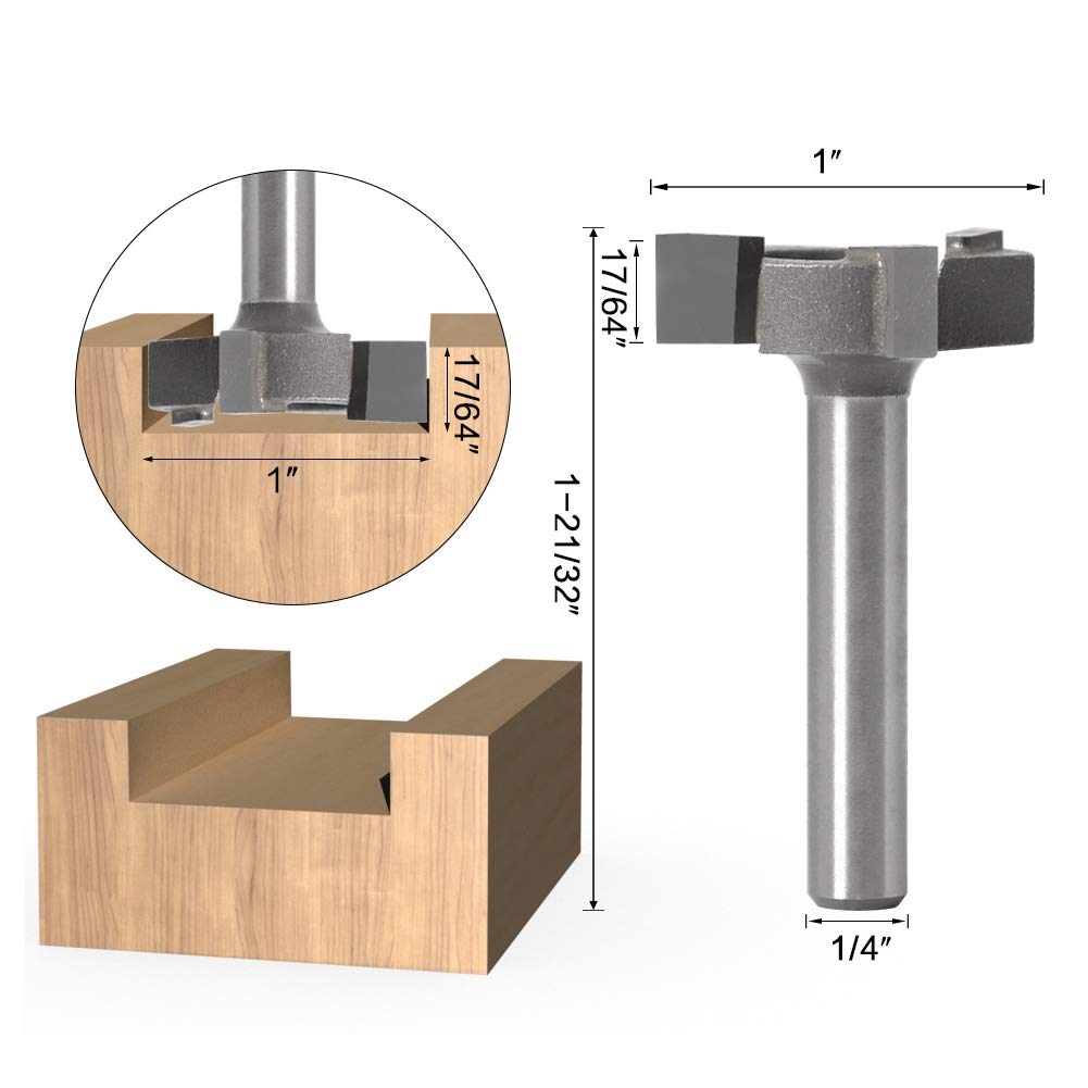 6mm Shank Router Bit 45# Carbon Steel 3-Flute T Type Professional Woodworking Hole Opener Router Bit Milling Cutting Tools (6mm Shank ) - Image 4