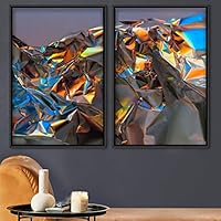 2 Piece Framed Canvas Wall Art Holographic Patterns Canvas Prints Home Artwork Decoration for Living Room,Bedroom - 16