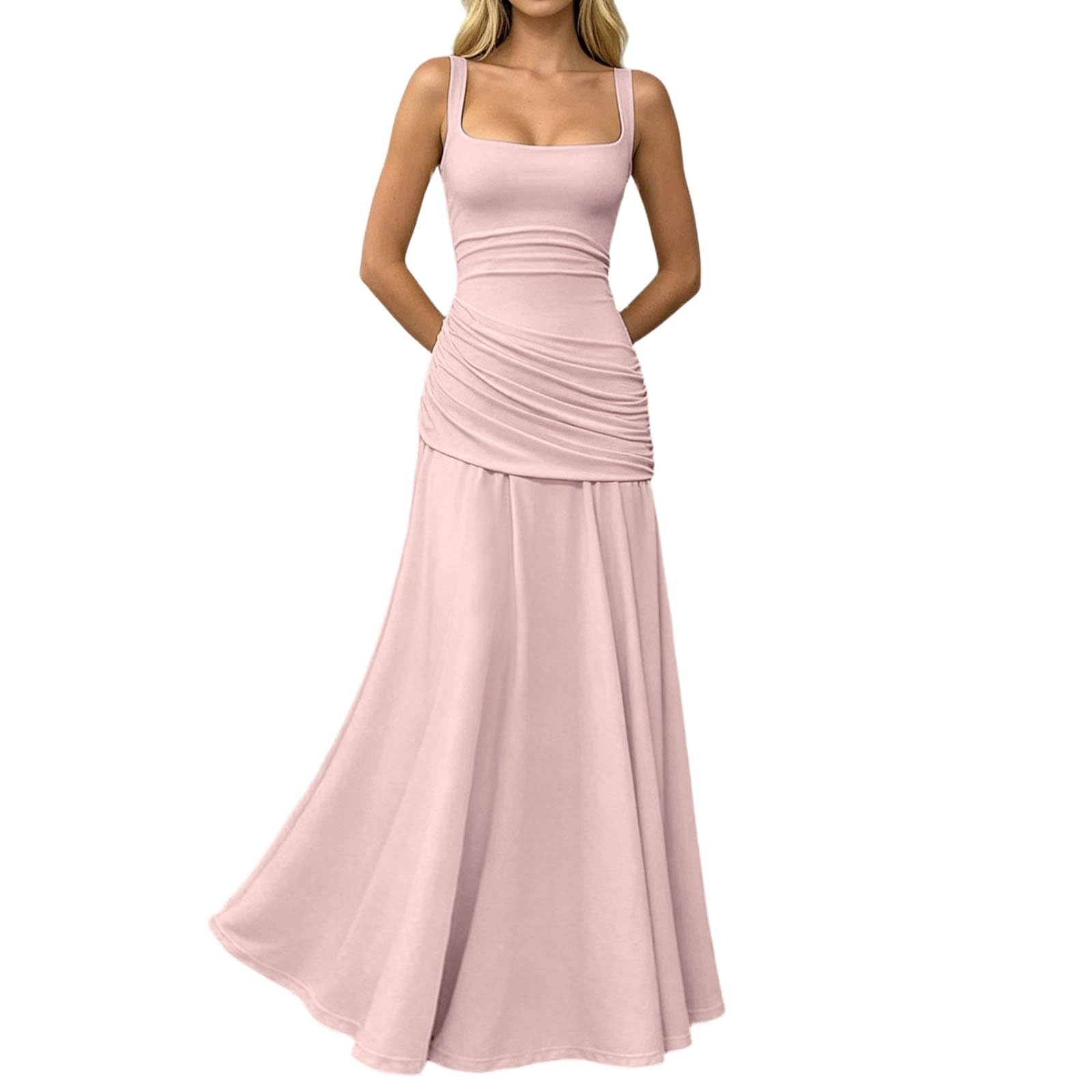 Elegante Abito Formale a Trapezio Senza Maniche, Aderente in Vita, Perfetto per Feste serali.