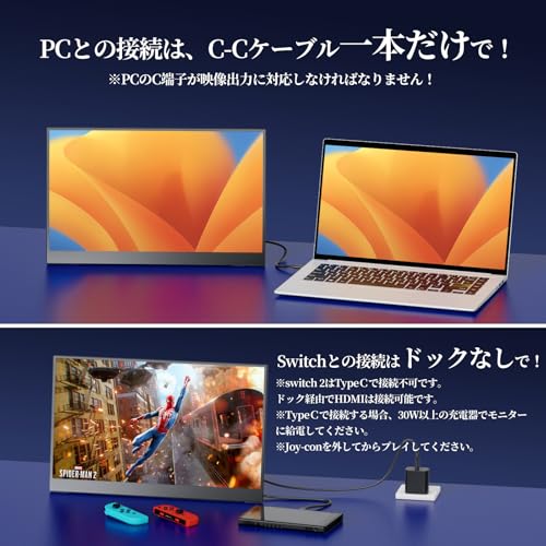 undefined kksmart モバイルモニター 自立型 タッチパネル 15.6インチ 軽量770g 収納ケース付 縦置き 背面端子 1920x1080FHD 非光沢IPSパネル VESA対応 モバイルディスプレイ ポータブルモニターType-C/miniHDMI PS5/XBOX/Switch/PC/Macなど対応 GT-156 の商品画像 2