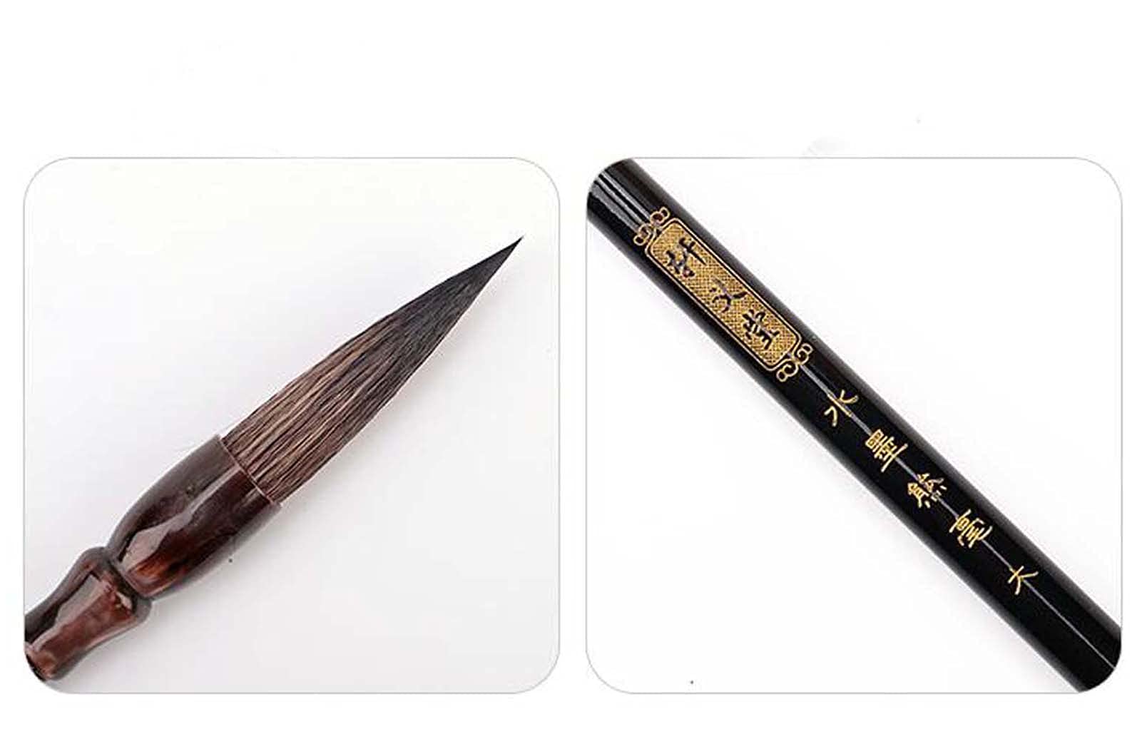 Pennello Calligrafia Cinese - Pelo Di Lupo E Capra Per Scrittura E Acquerello - Foto 7