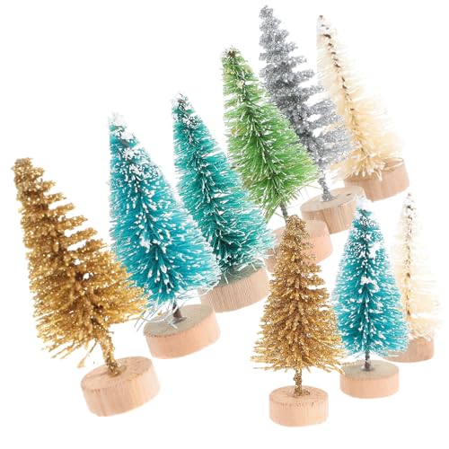 ABOOFAN 60 Piezas árboles de Escarcha de Nieve Falsa decoración de la Natividad decoración de Fiesta de árbol de Navidad Mini arboles de Navidad Artificiales arboles de Navidad de Mesa