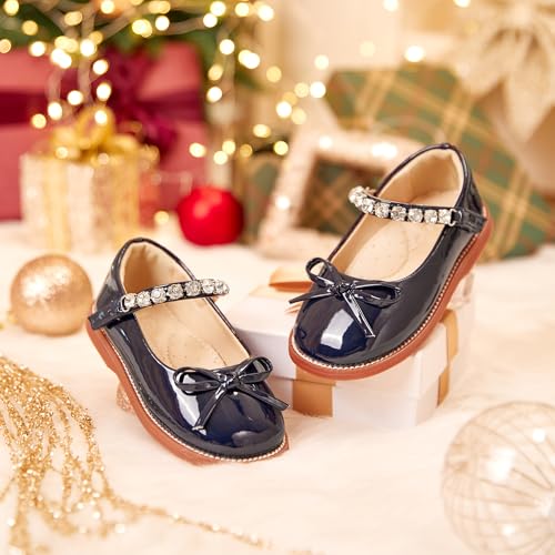 Image of Flaryzone Toddler Little Girl Mary Jane School Uniform Oxfords Flat Dress Shoes