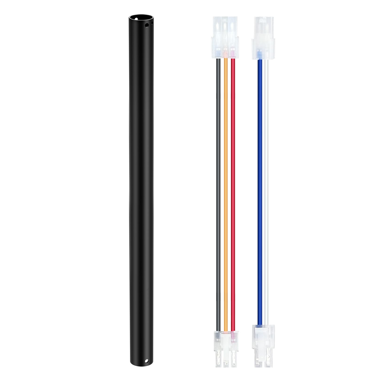 36 Inch Ceiling Fan Extension Downrod and Wires,Ceiling Fan Downrod,Ceiling Fans and Accessories Extension Downrod Replacement Parts,Polished Finish Matte Black