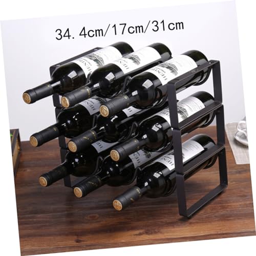 Soporte vintage de hierro para 3 botellas miniatura 6