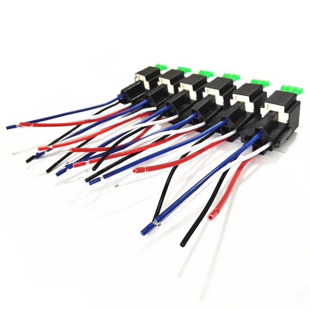 autopartes Relé De Coche De 6 Uds 12V/24V 30A 4 Pines 5 Pines Con Placa De Seguridad Relé De Dispositivos De Control Automotriz(6Pcs 24V 5Pin)