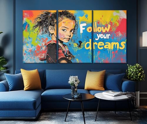 Impression sur toile graffiti TONGYINLI triptyque mural 70x90cm - 2