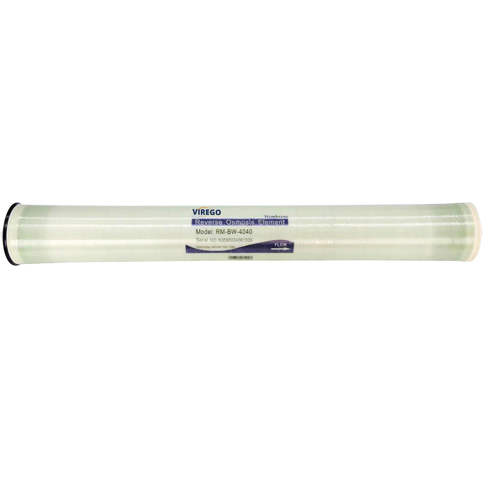 BW-4040, Brackish Water RO Membrane, BW-4040 Reverse Osmosis Membrane for Desalination, Commercial, Industrial, Agricultural, Whole House, Size 4" x 40", 2400 GPD