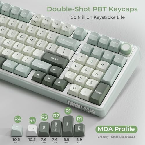 Image of RK ROYAL KLUDGE R98 Pro Creamy Mechanical Keyboard, 96% Wired Gaming Keyboard RGB Backlit with Number Pad and Volume Knob, Gasket Mount, MDA Profile PBT Keycaps, Hot Swappable Pre-lubed Tactile Switch