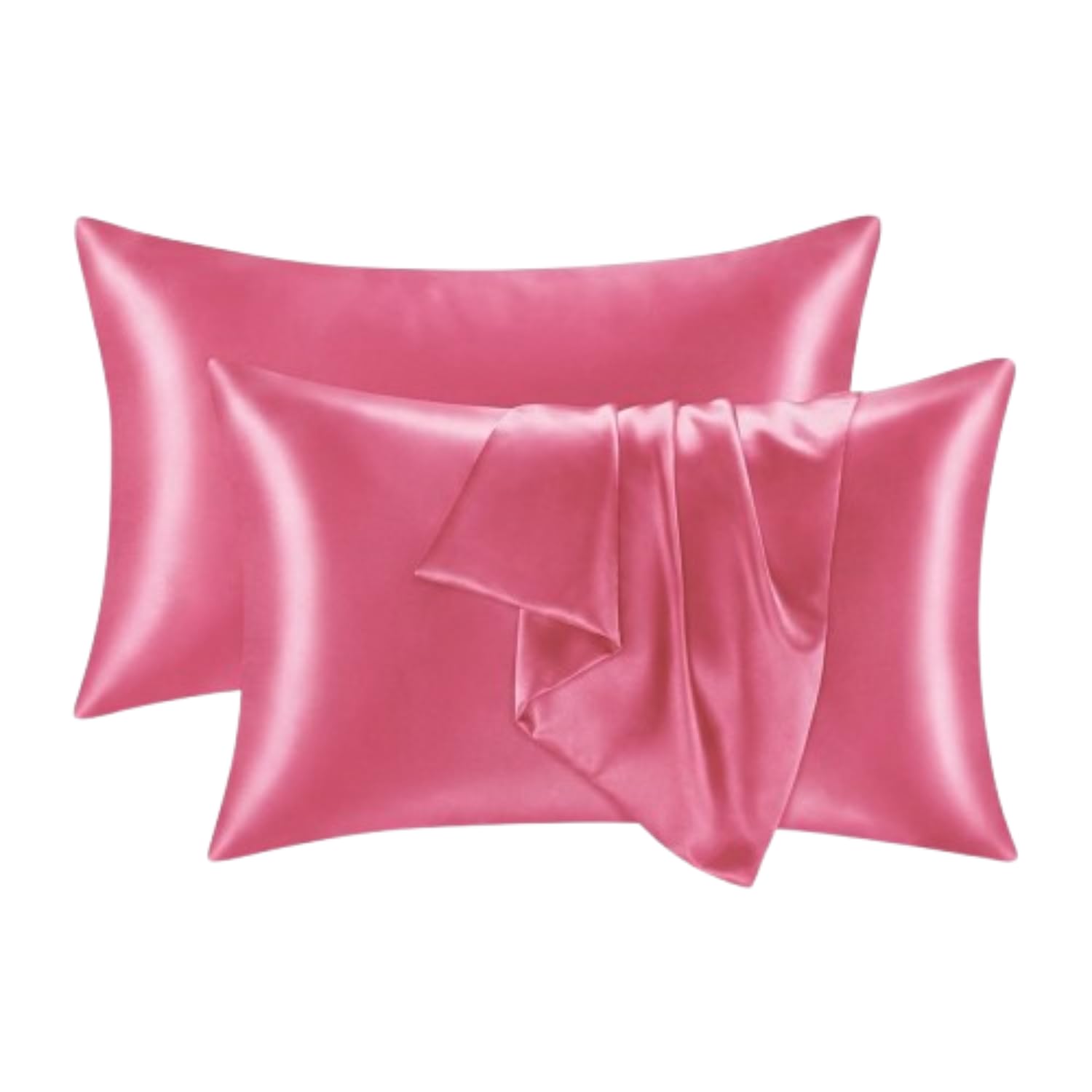 RAGGLE Satin Silk Pillowcase for Hair and Skin Standard Size 18"X 28" with Soft Breathable Smooth Cooling Pillow Covers for Sleeping or Pillow Protector (4, Rust)