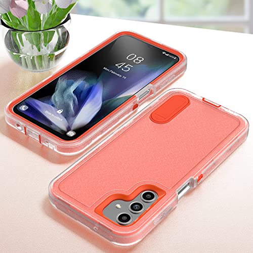 IDweel for Galaxy A14 5G Case with Build-in Kickstand, Clear/Orange - image 9