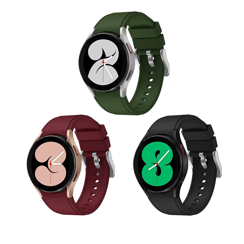 PATROHOO Bands Compatible with Samsung Galaxy Watch 4 Classic Band 42mm 46mm / 4 40mm 44mm for Men Women. Galaxy Watch 4 Soft Silicone Band for Women 3 Pack.