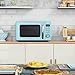 Galanz GLCMKZ07BER07 Retro Countertop Microwave Oven with Auto Cook & Reheat, Defrost, Quick Start Functions, Easy Clean with Glass Turntable, Pull Handle.7 cu ft, Blue