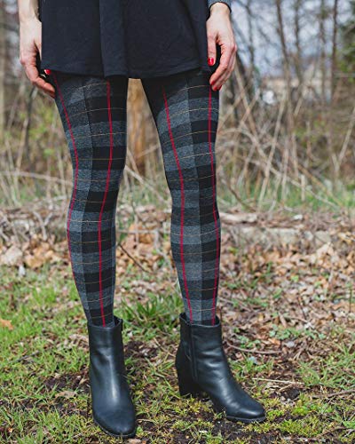 Image of MeMoi Scottish Plaid Tartan Sweater Tights, Warm Opaque Winter Tights