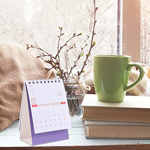 STOBOK 6Pcs 2022 Tafel Kalender Kleine Flip Staande Bureau Kalender Wirebound Schaven Kalender Bureau Self Staande… - Image 4
