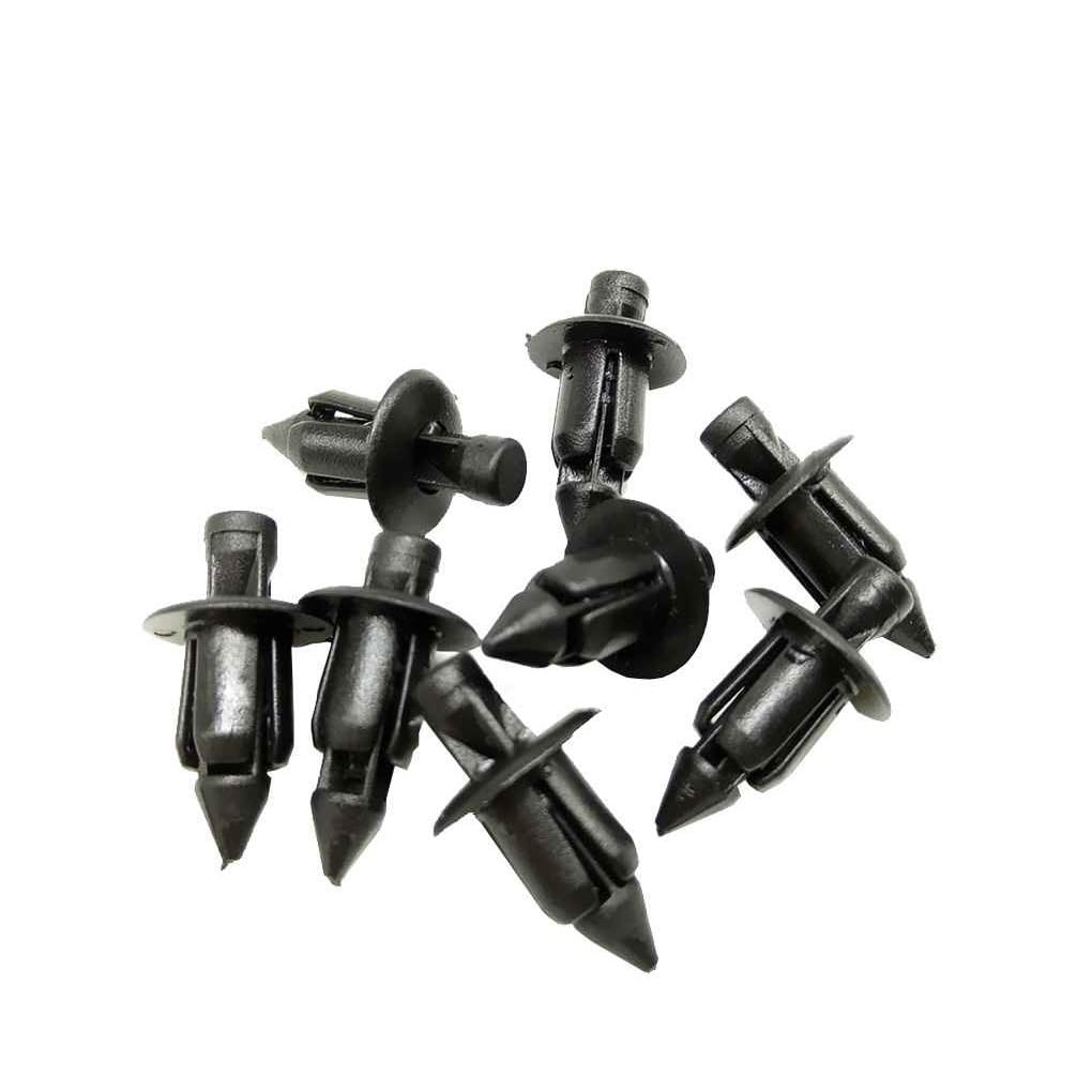 YTQMoreBNZ 100pcs 6mm Plastic Rivets Fasteners Screw Car Bumper Fender Black Rivet Car Fastener Clips Universal Car Fender Retainer Clips