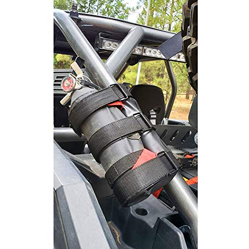 UNIGT Universal UTV Roll Bar Fire Extinguisher Holder Compatible with Polaris RZR Ranger General 900 1000 XP Maverick X3 - Enhanced Stitching Quick Release