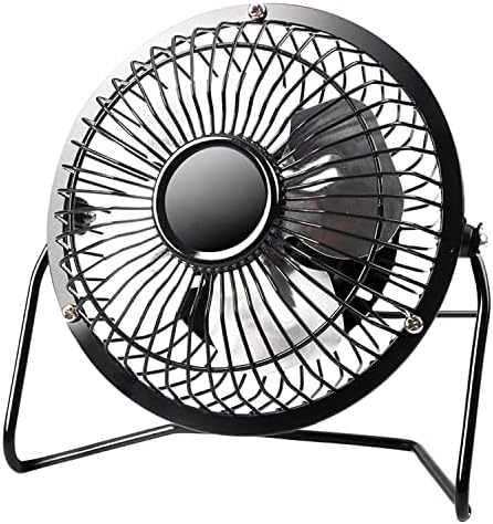Mini USB Desk Fan, 5 inch Portable USB Desktop Table Cooling Metal Mini Fan, 360° Rotation High-Velocity Wind, Quiet Operation, for Home Office Bedroom Travel Camping Home Office Car Indoor Outdoor