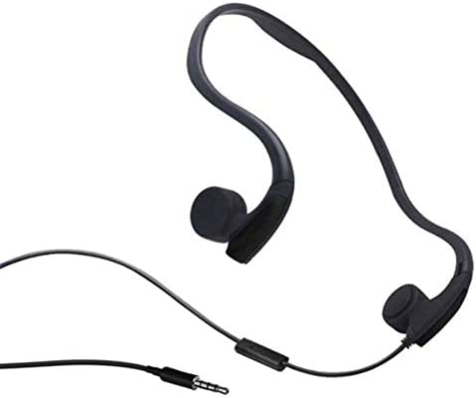 Écouteur à conduction osseuse filaire 3,5 mm noir étanche avec micro